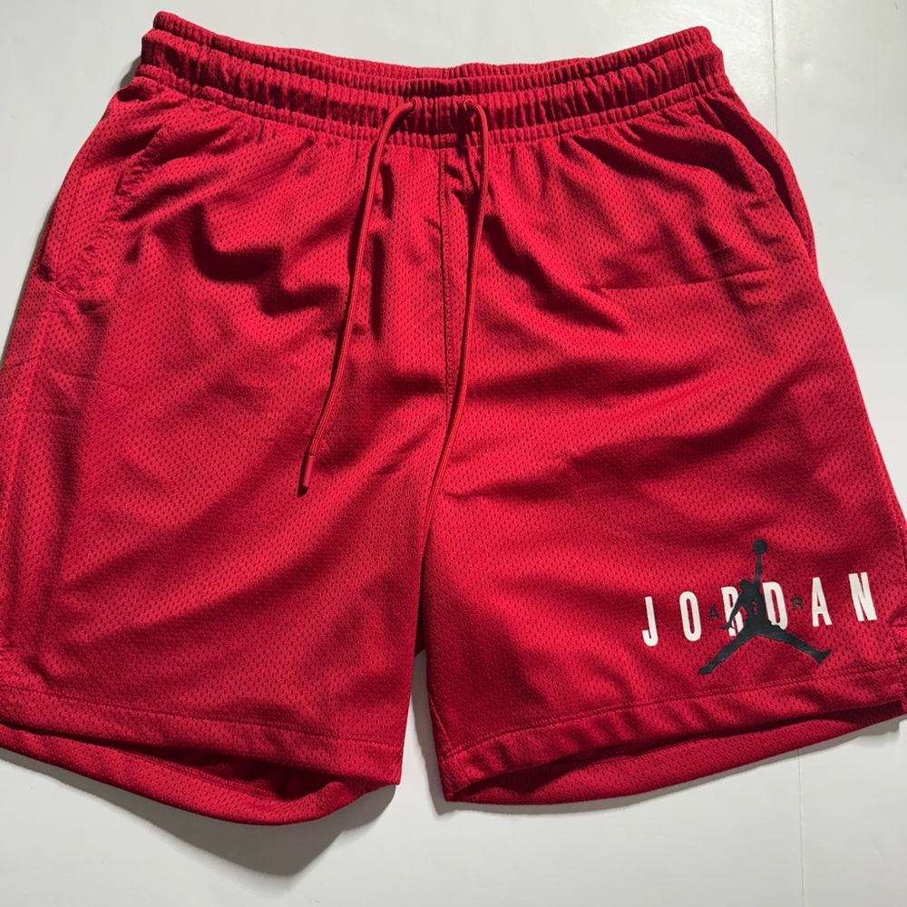 Jordan Red Athletic Shorts with Bold Logo